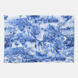 Chinoiserie toile,青い柳,青い中国 キッチンタオル