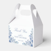 Chinoiserie Toile Blue Floral Baby Shower フェイバーボックス (裏面サイド)