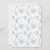 Chinoiserie Toile de Jouy blue赤ちゃんシャワー 招待状 (裏面)