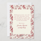 Chinoiserie Toile De Jouy Festive Photo Christmas シーズンカード (裏面)