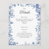 Chinoiserie Toile French Blue Wedding Details エンクロージャーカード (正面)