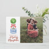 Chinoiserie Topiaryクリスマスフォト シーズンカード (スタンド正面)