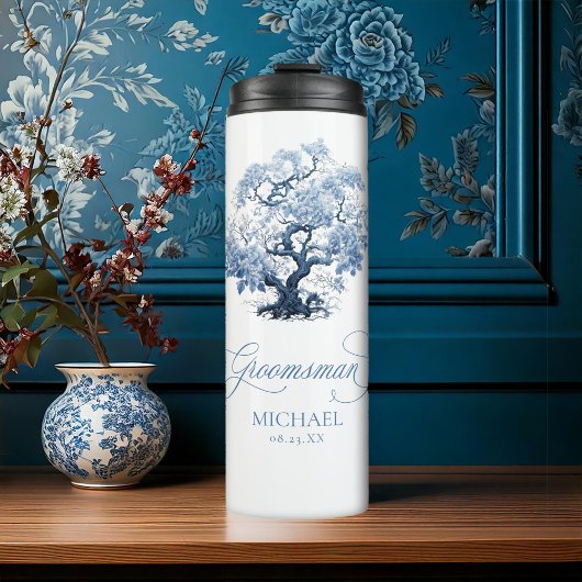 Chinoiserie Tree Motif Groomsman ID1094 タンブラー