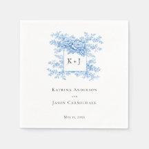 Chinoiserie Wedding Floral Monogram Elegant
