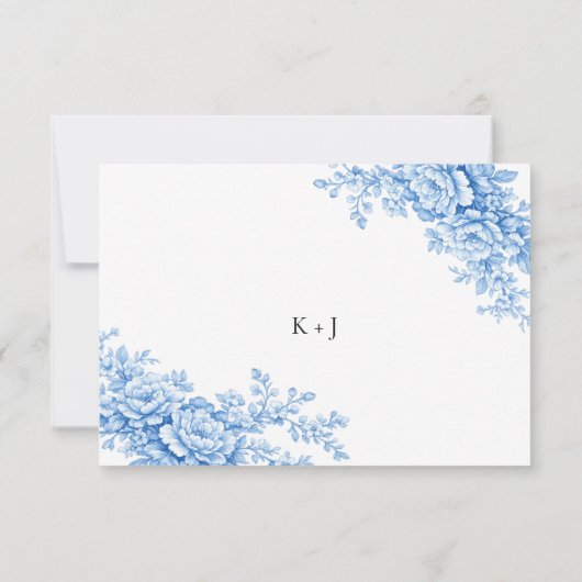Chinoiserie Wedding Minimal Monogram RSVP QR Code (裏面)