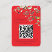 Chinoiserie Wedding Website RSVP QR Code エンクロージャーカード (正面)