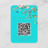 Chinoiserie Wedding Website RSVP QR Code エンクロージャーカード (正面)