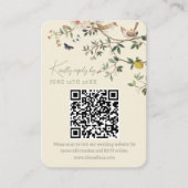 Chinoiserie Wedding Website RSVP QR Code  エンクロージャーカード (正面)