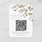 Chinoiserie Wedding Website RSVP QR Code  エンクロージャーカード (正面)