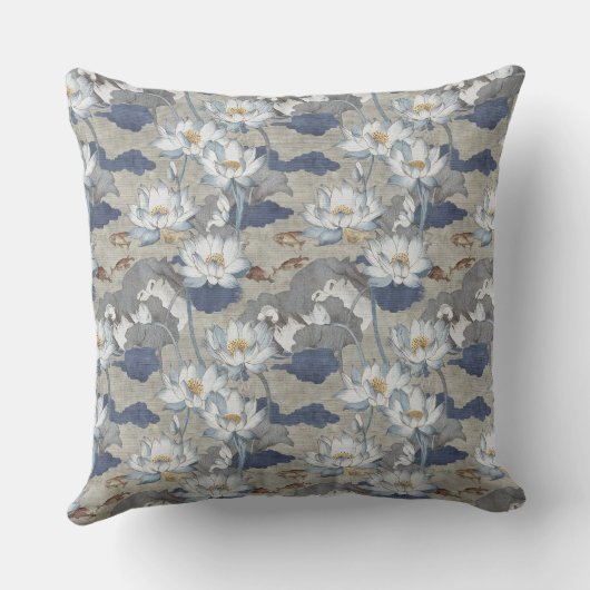 Chinoiserie White Lotus クッション (裏面)