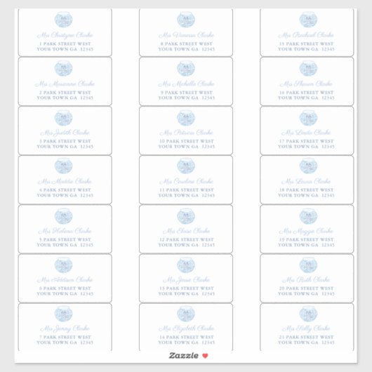 Chinoiserie's 結婚 Guest Envelope住所 シール (シート)