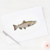 Chinook – キングサーモン（産卵期） 楕円形シール (封筒)