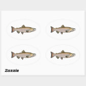 Chinook – キングサーモン（産卵期） 楕円形シール (シート)