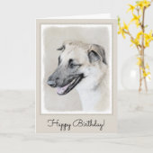 Chinook (ヘリコプターの耳絵画)'s - Dog Art カード (黄色い花)