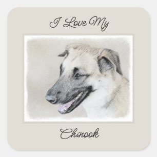 Chinook (ヘリコプターの耳絵画)'s - Dog Art スクエアシール