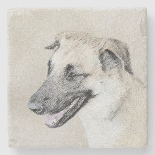 Chinook (ヘリコプターの耳絵画)'s - Dog Art ストーンコースター (正面)