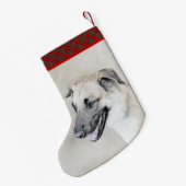 Chinook (ヘリコプターの耳絵画)'s - Dog Art スモールクリスマスストッキング (裏面 (吊り時))