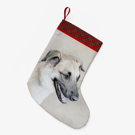 Chinook (ヘリコプターの耳絵画)'s - Dog Art スモールクリスマスストッキング (正面 (吊り時))