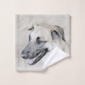 Chinook (ヘリコプターの耳絵画)'s - Dog Art バスタオルセット (ウォッシュタオル)