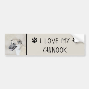 Chinook (ヘリコプターの耳絵画)'s - Dog Art バンパーステッカー