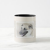 Chinook (ヘリコプターの耳絵画)'s - Dog Art マグカップ (中央)