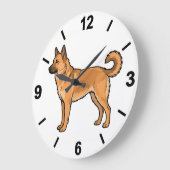 Chinook Dog Wall Clock Northern Pet Decor ラージ壁時計 (傾斜)
