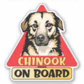 Chinook On Board American Dog Red Traffic Sign シール (正面)