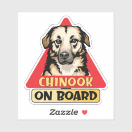 Chinook On Board American Dog Red Traffic Sign シール