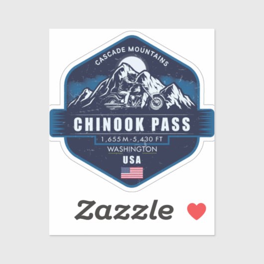 Chinook Pass Washington バイクの冒険 シール (シート)