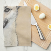 Chinook (Pointed Ears)'絵画s - オリジナルドッグアート キッチンタオル (四つ折り)