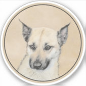 Chinook (Pointed Ears)'絵画s - オリジナルドッグアート シール (正面)