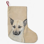 Chinook (Pointed Ears)'絵画s - オリジナルドッグアート スモールクリスマスストッキング (正面)