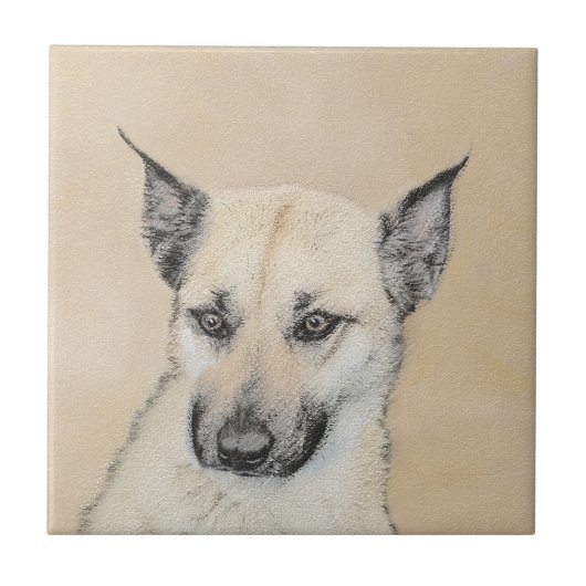 Chinook (Pointed Ears)'絵画s - オリジナルドッグアート タイル (正面)