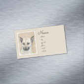 Chinook (Pointed Ears)'絵画s - オリジナルドッグアート マグネット名刺 (インサイチュ)
