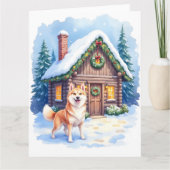 Chinook Rustic Log Cabin Christmas Art カード (正面)