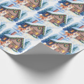 Chinook Rustic Log Cabin Christmas Art ラッピングペーパー (角)