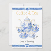 Chinosierie blue Coffee & Tea Love is Brewing Sign 招待状 (裏面)