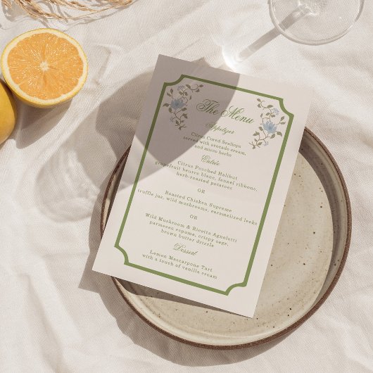 Chintz Floral Wedding Menu Card 招待状