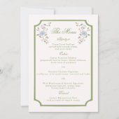 Chintz Floral Wedding Menu Card 招待状 (正面)