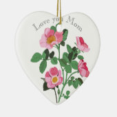 Chintzyダークピンクワイルドバラ愛YouママMamer Ceramic O セラミックオーナメント (右)