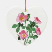 Chintzyダークピンクワイルドバラ愛YouママMamer Ceramic O セラミックオーナメント (裏面)