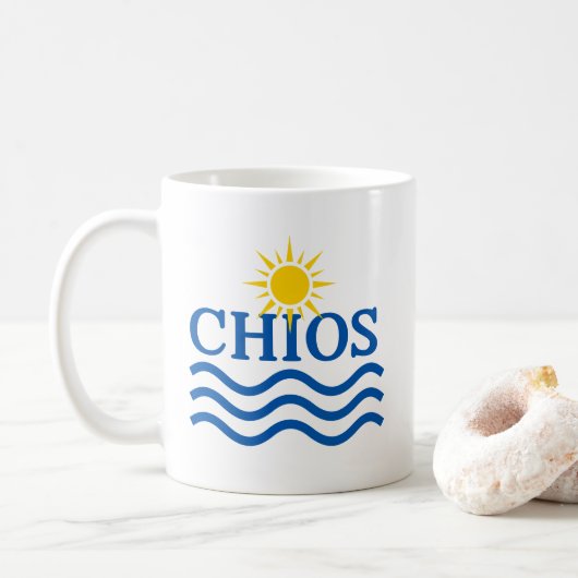 CHIOSギリシャ、Sun Waves コーヒーマグカップ (ドーナツ)