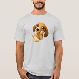 Chiot beige mignon allongé avec grandes oreilles. tシャツ
