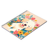 chiot labrador jaune au milieu des fleurs ノートブック (左側)