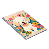 chiot labrador jaune au milieu des fleurs ノートブック (右側)