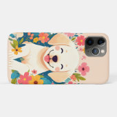 chiot labrador jaune au milieu des fleurs Case-Mate iPhoneケース (裏面(横))