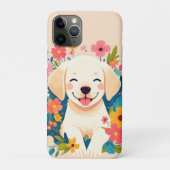 chiot labrador jaune au milieu des fleurs Case-Mate iPhoneケース (裏)
