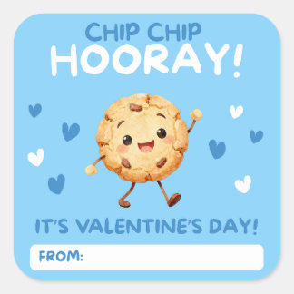 Chip, Chip, Hooray! Valentine Cookie Stickers スクエアシール