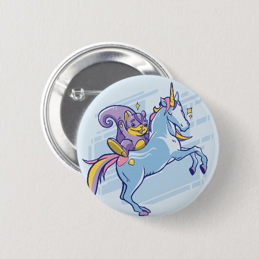 ChipmunkとUnicorn、Magic Friends 缶バッジ (正面&裏面)