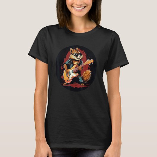 Chipmunk用エレクトリックギター付きロッカーリス Tシャツ (正面)